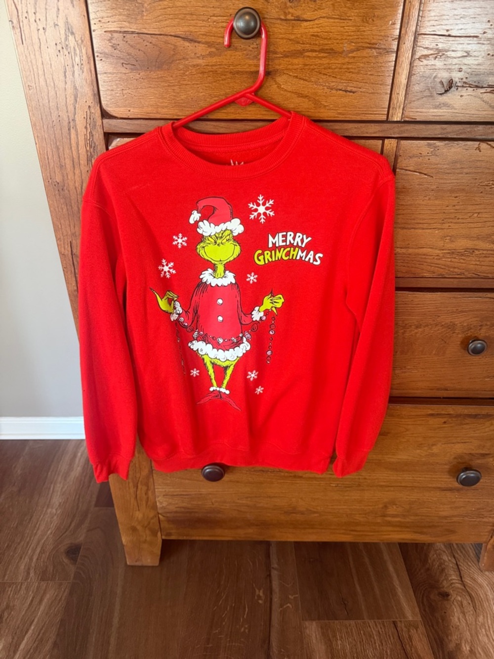 Red "Merry Grinchmas" Graphic Christmas Sweatshirt